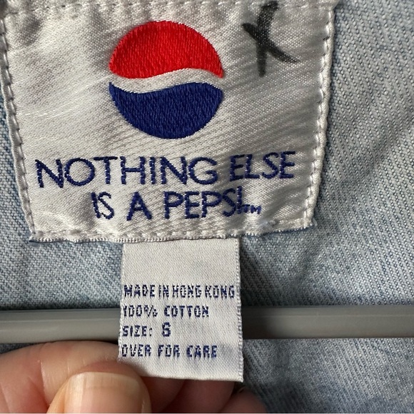 Vintage Pepsi Cotton Denim Trucker Jacket Light Wash - Picture 10 of 12